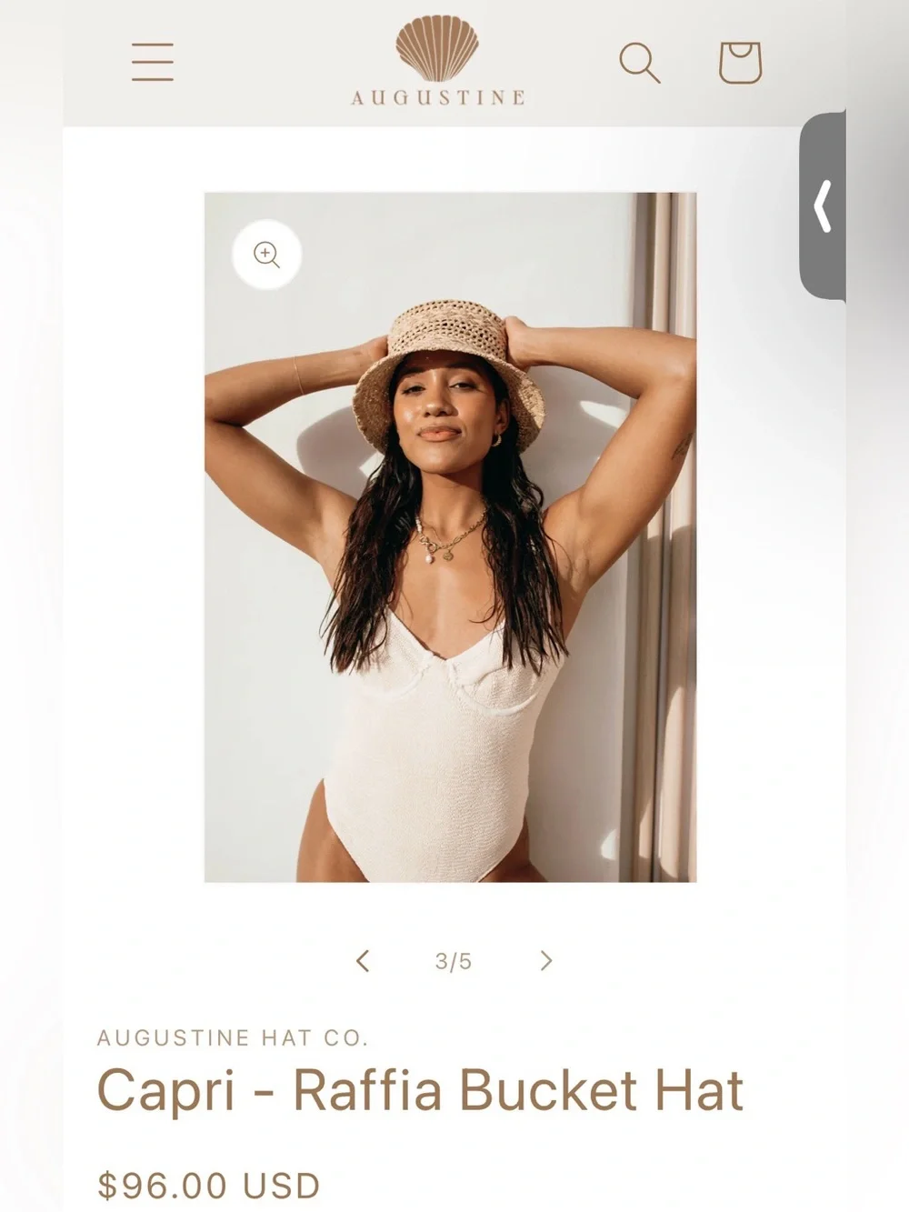 Augustine Rafria Straw Bucket Hat